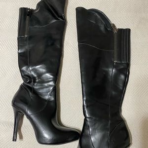 Guess Black  Knee High Heel  Boots Size 9